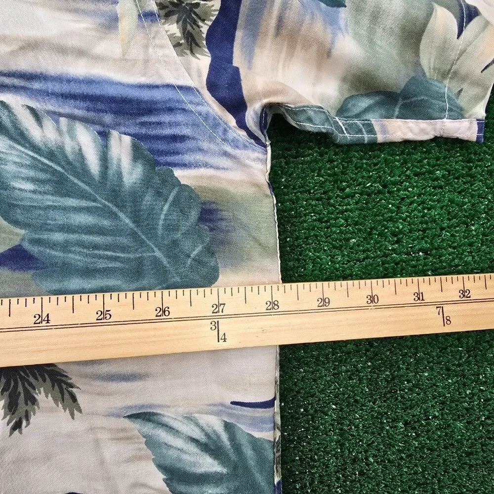 Chaps Ralph Lauren Shirt Mens 3XL Floral Button‎ Up Vintage Y2K Hawaiian Beach